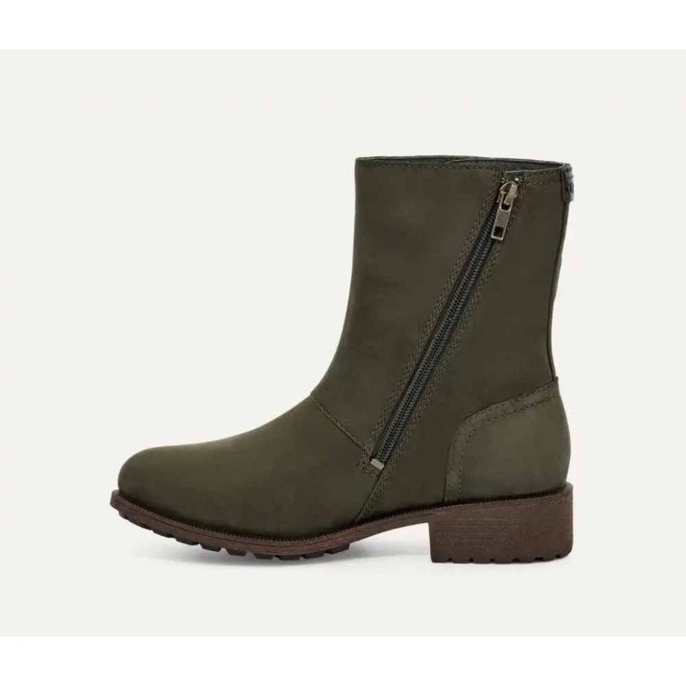 UGG Niels III Waterproof Olive Green Moto Boots Size 9.5‎ US – Sheepskin Lined - Picture 4 of 11